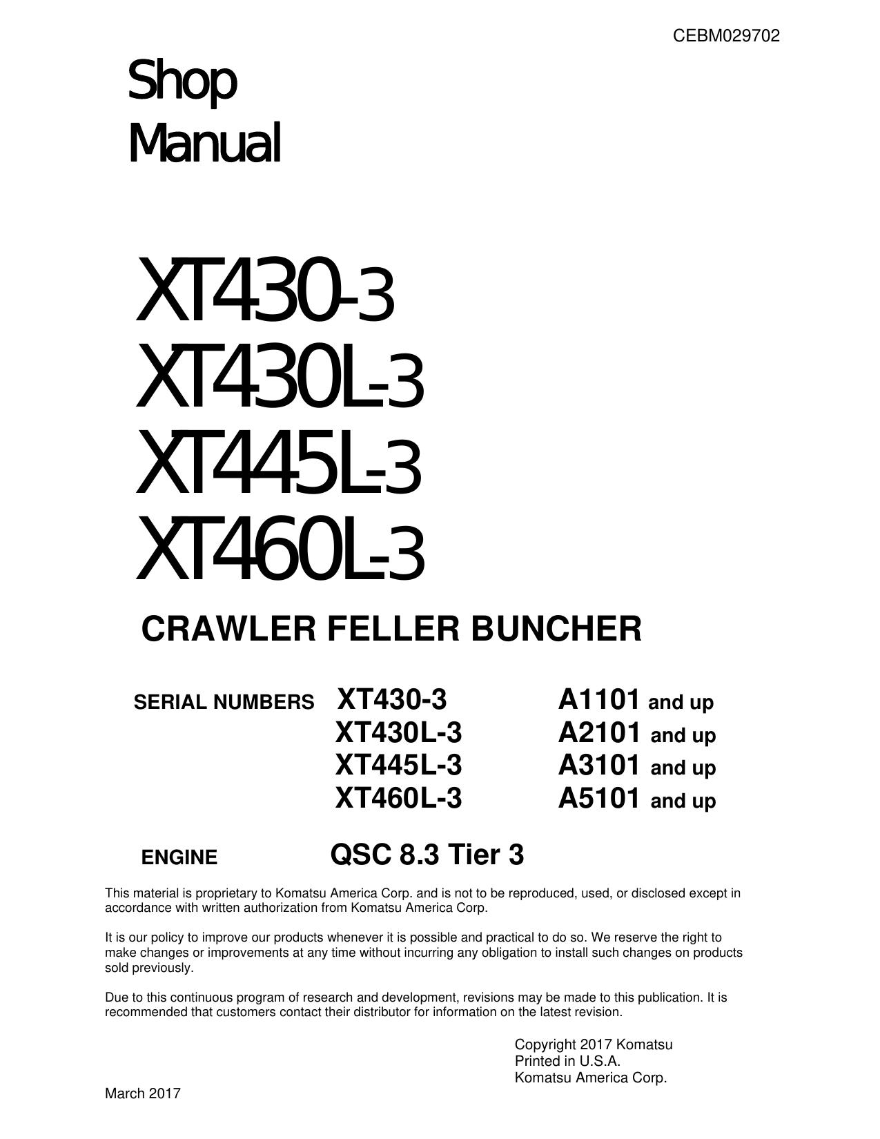 XT460L-3 XT445L-3 XT430L-3 XT430-3 Shop Manual